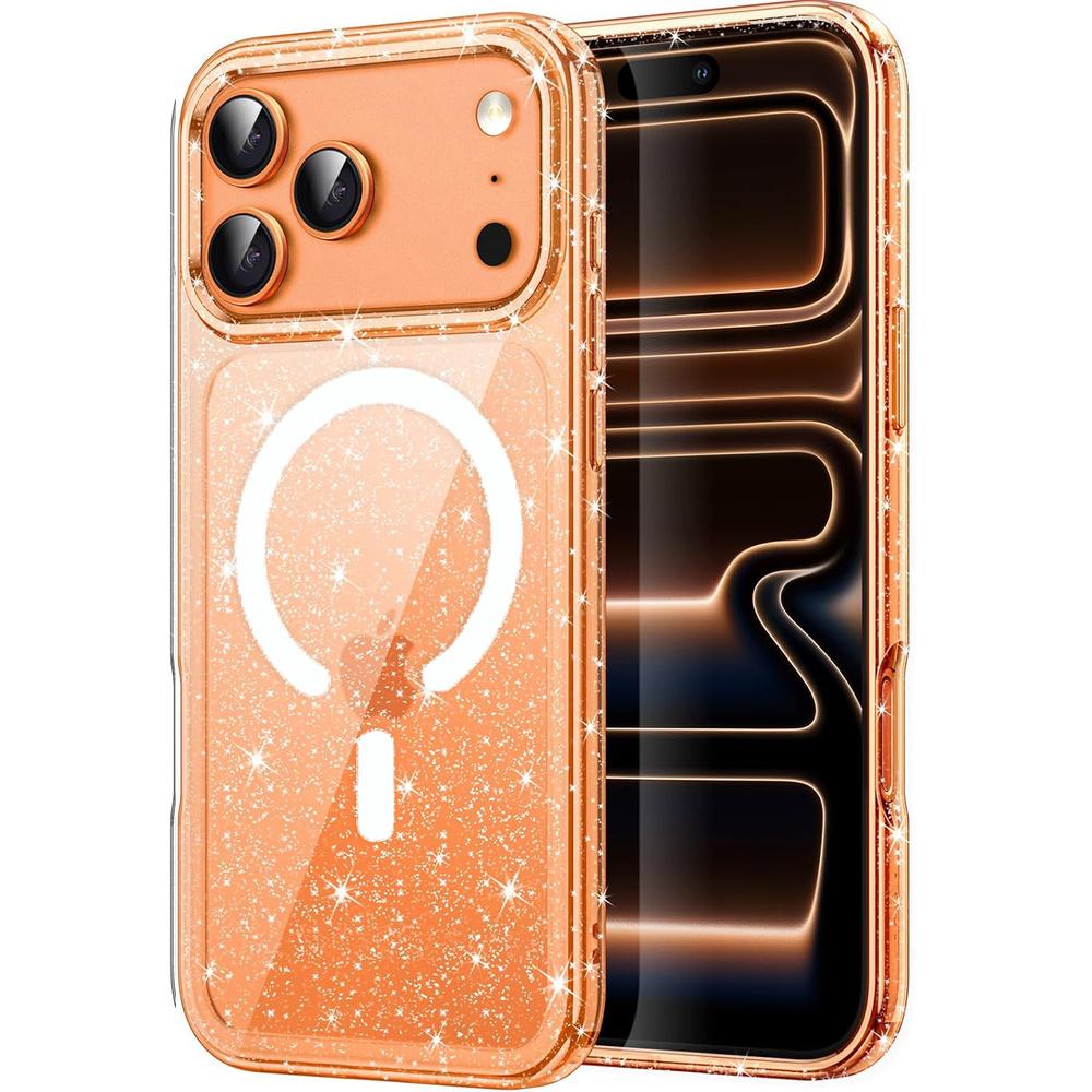iPhone 17 Pro Case, MagSafe, Glitter - Transparent