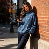 Warm Fall Clothing Women Leopard Print Sweatshirt, Mock Neck Long Sleeve Pullover with Sweatshirt Kangaroo Pocket, Drop Shoulder Casual Top for Winter