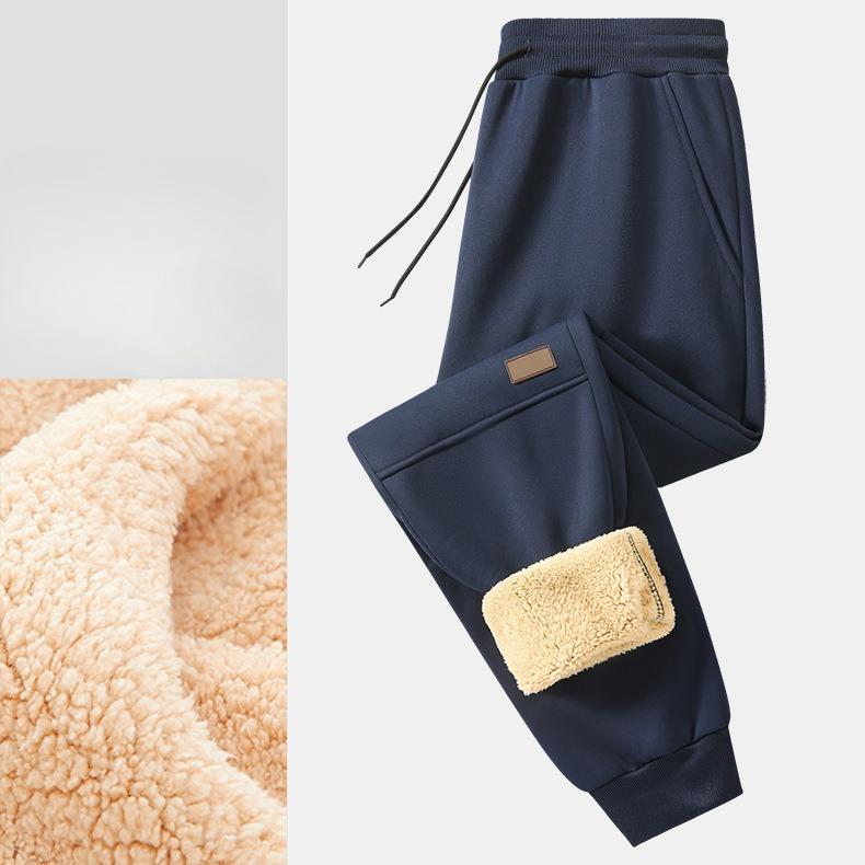 

Мужские зимние флисовые брюки на подкладке из шерпы, спортивные штаны для активного бега, джоггеры с карманами, теплые спортивные джоггеры на шнурке, тяжелые термобрюки 3XL синий