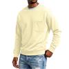 Men's Color -Lined Long Sleeve Neck Sweatshirt with Pocket for Fall and Winter