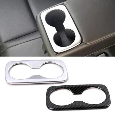 For Hyundai Tucson 2015- Carbon Fiber Color Car Interior Rear Seat Water Cup Holder Frame Covers Trim Decorative Sticker