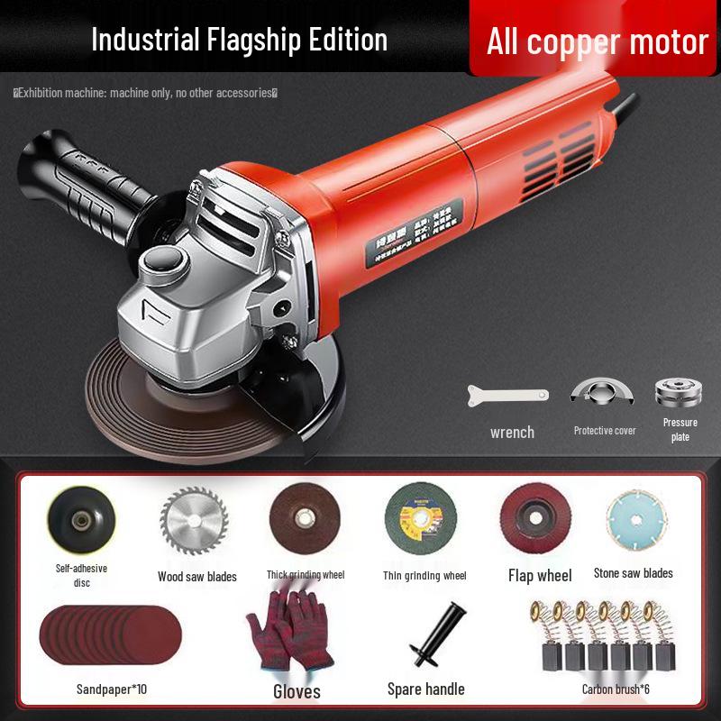 Multi-Purpose Small Angle Grinder & Polisher - Handheld Cutting and Grinding Tool with Wheel