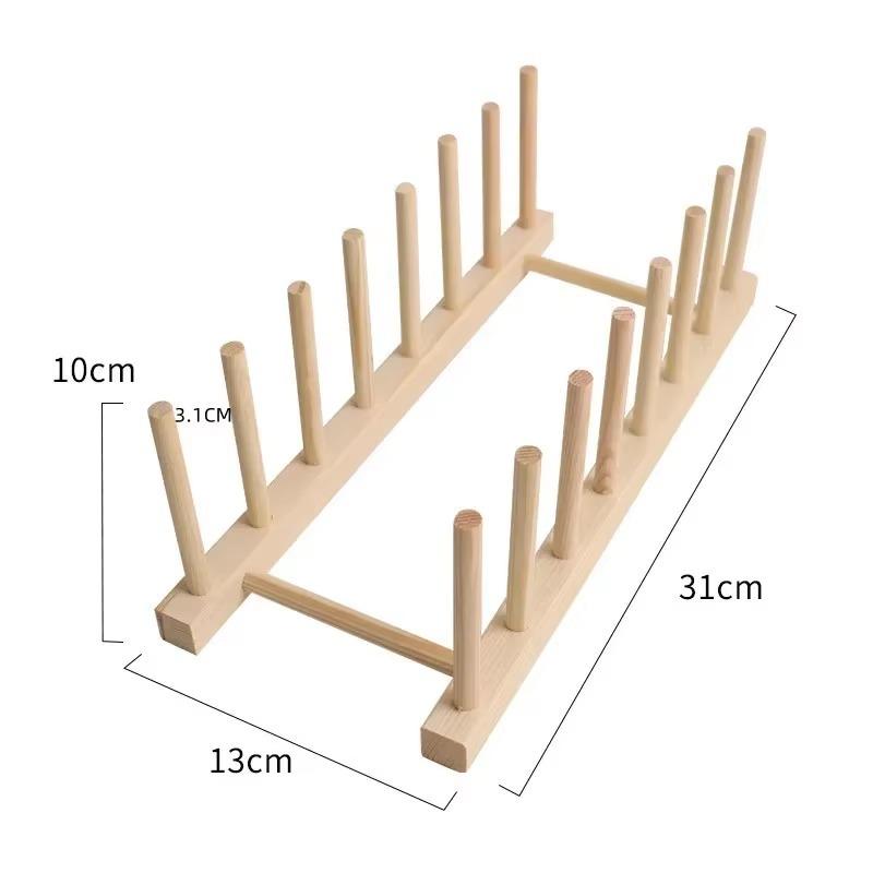 DIY Locker Bamboo Drain Rack Wooden Plate Rack Dish Rack Kitchen Organizer for Plates/Cutting Boards/Plates/Cups/Pot Lid