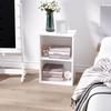 Libreria Bassa in Legno, Mobile Multiuso Design Moderno Bianco con Ripiano Regolabile 40x24x61cm