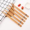 5 Pairs Natural Bamboo Chopsticks Reusable Traditional Handmade Chinese Classic Wooden Chopsticks Sushi Kitchen Tool Hot Pot