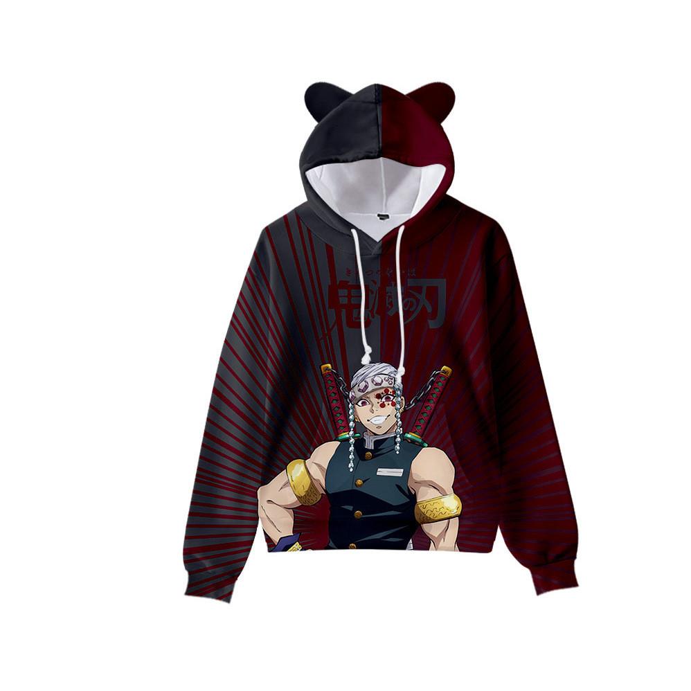 Dämonentöter für Kinder: Kimetsu No Yaiba 3D Katzenohren Hoodie