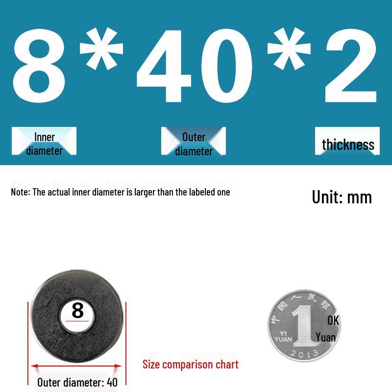 Galvanized Metal Flat Washer - Thin, Thickened, Enlarged Edge, Round, Sizes M3 to M10