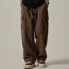 Men's Sweatpants Spring Autumn Vintage Japanese Wide Leg Straight Loose Button Big Pockets Cargo Pants Drawstring Trousers