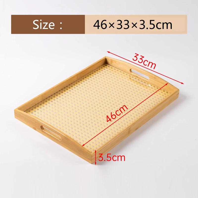 HeMu-Transparent Acrylic Bamboo Cotton Tray, Portable Rectangular Tea Set, Tea Plate, Restaurant, Hotel Household