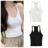 Deep V Neck Skinny Camisole Tank Vest Top Women All-match Y2K Slim Fitted Tops  Summer
