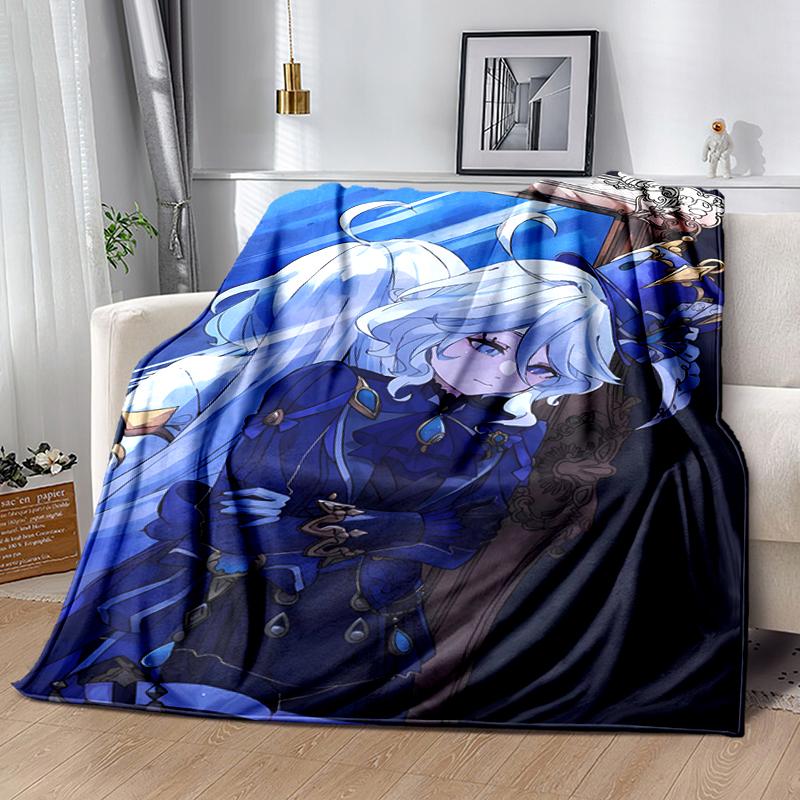 1pc Blanket Genshin Impact characters5 Print Design, Lightweight Blanket for Sofa, Bed- Soft &Warm, Gift for All Seasons like Christmas, Halloween