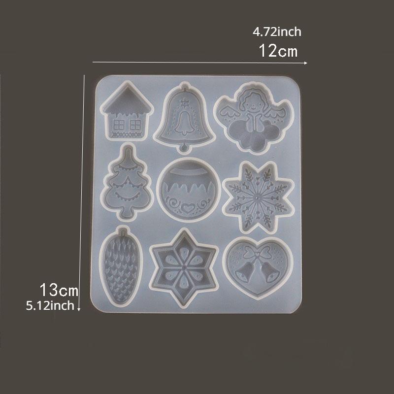 Clopoțel de Crăciun Fulg de Nea Elan Pandantiv Breloc Matriță Silicon pentru Rășină Epoxidică UV Matrițe Confecționare Bijuterii Pandantiv DIY Bijuterii