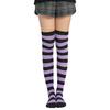 Calze lunghe a righe da donna, coscia alta, sopra il ginocchio, elasticizzate, lunghe, per cosplay