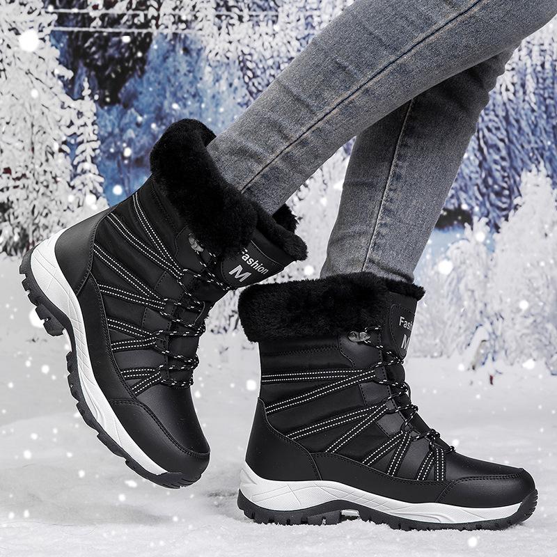 Large Size Cotton Shoes Snow Boots Winter Warm Medium Boots Piled Thickened Outdoor Mountaineering Boots