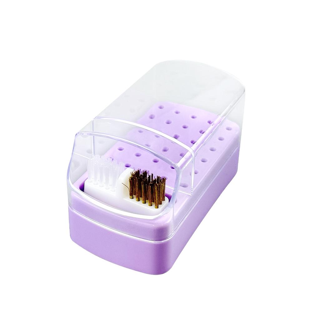 30 Holes Dental Bur Box With Brush Plastic Burs Drills Holder Diamond Endo File Placement Case Block Dentistry Instruments New