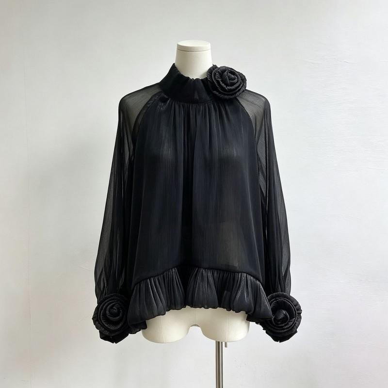 Elegant Loose Fit Blouse With 3D