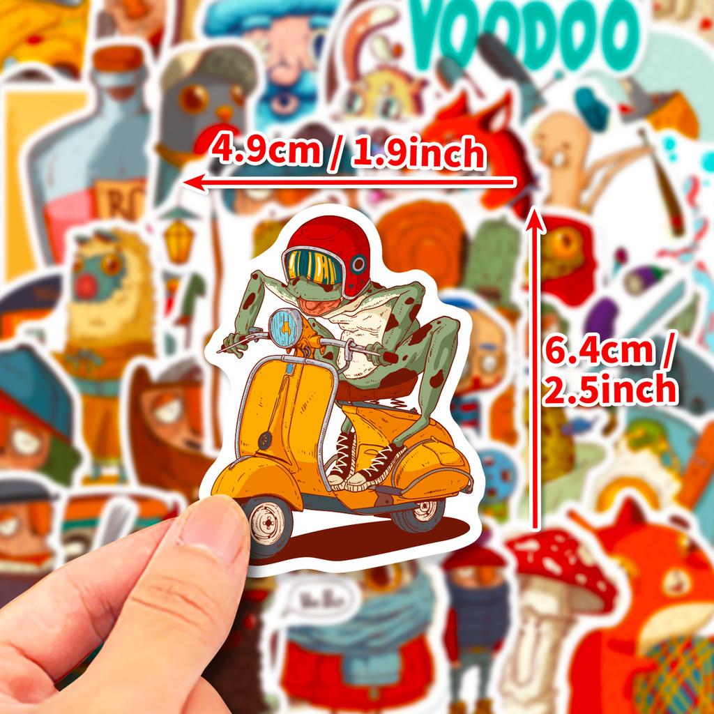 ! T01040444 Clear 50 Sheets Of Him And Them Stickers Luggage Refrigerator Skateboard Stickers Children Animal Stickers