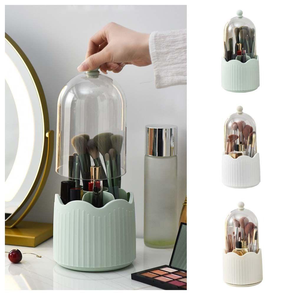 Dust-proof Rotatable Makeup Brush Box Detachable Desktop Makeup Organizer Jewelry Container