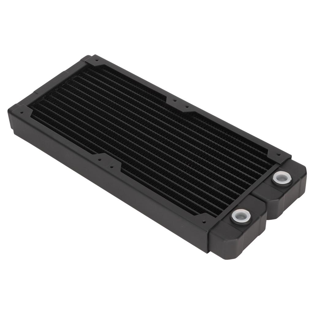 Water Cooling Radiator Red Copper Brass Steel G1 4 Thread 14 Pipes Fast Heat Dissipation Computer Radiator For 12cm Fan