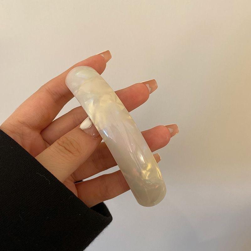 Korean Spring Summer Chic Hair Clip Spring Clip for Girl French Style Glossy Elliptical Arc Retro Trendy Large Hairpin Headwear