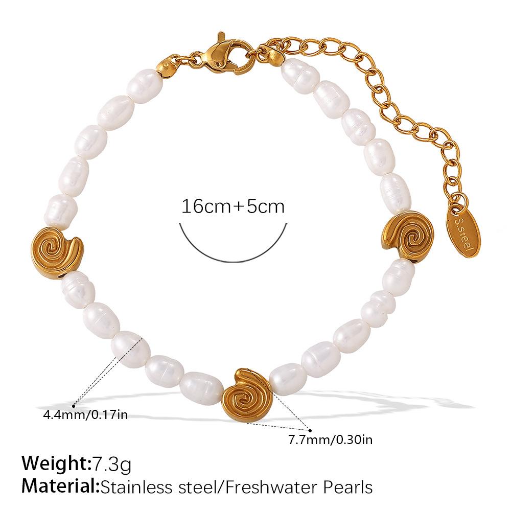 Meier European and american seaside resort style ocean creature freshwater pearl bracelet and necklace elegant trendy jewelry set