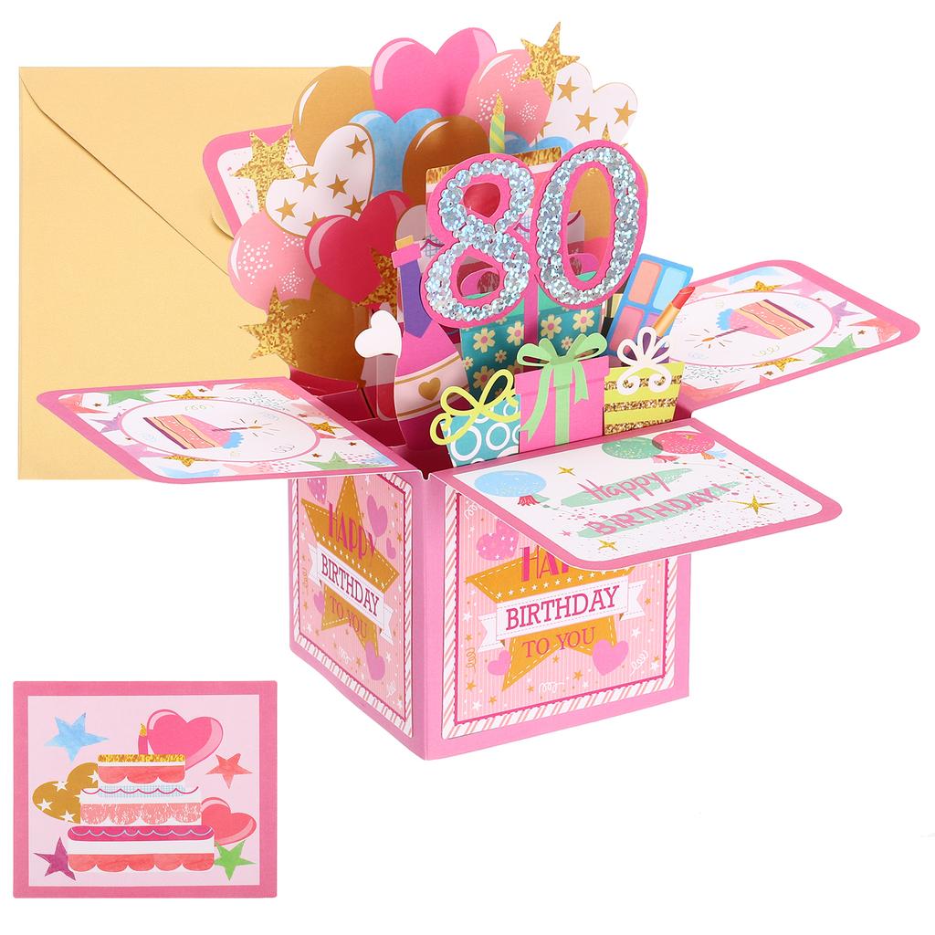 Uxcell 3D Unique Pop Up Birthday Card Kids Boy Baby Shower First Birthday Party Greeting Cards Handmade Miniatures Postcard Gift