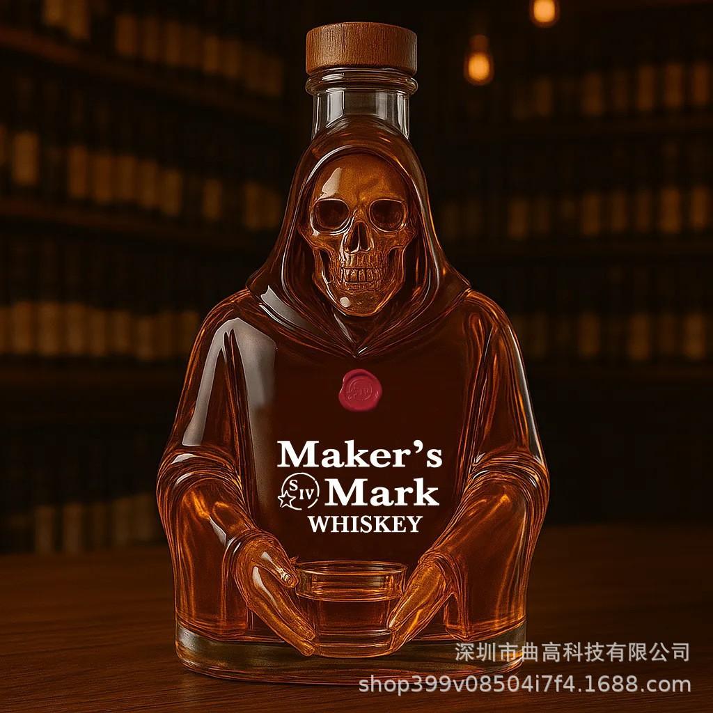 Funny French Bulldog Whiskey Bottle, Humor Novelty Decanter, Creative Gift, 250ml Clear Glass
