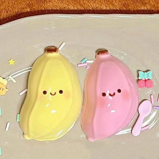 Brinquedo de Apertar Banana Desenho Animado Simulado Elástico Rebote Lento Banana Sorridente Fidget Toy Portátil Formato de Fruta Simulada Brinquedo Sensorial
