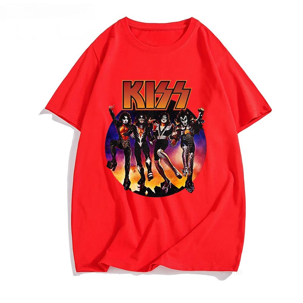 Rock Band Kiss T Shirt Men Women Fashion 100 Cotton TShirt Hip Hop Heavy Metal Tops Tees Boy Girl Clothing Print Camiseta Punk