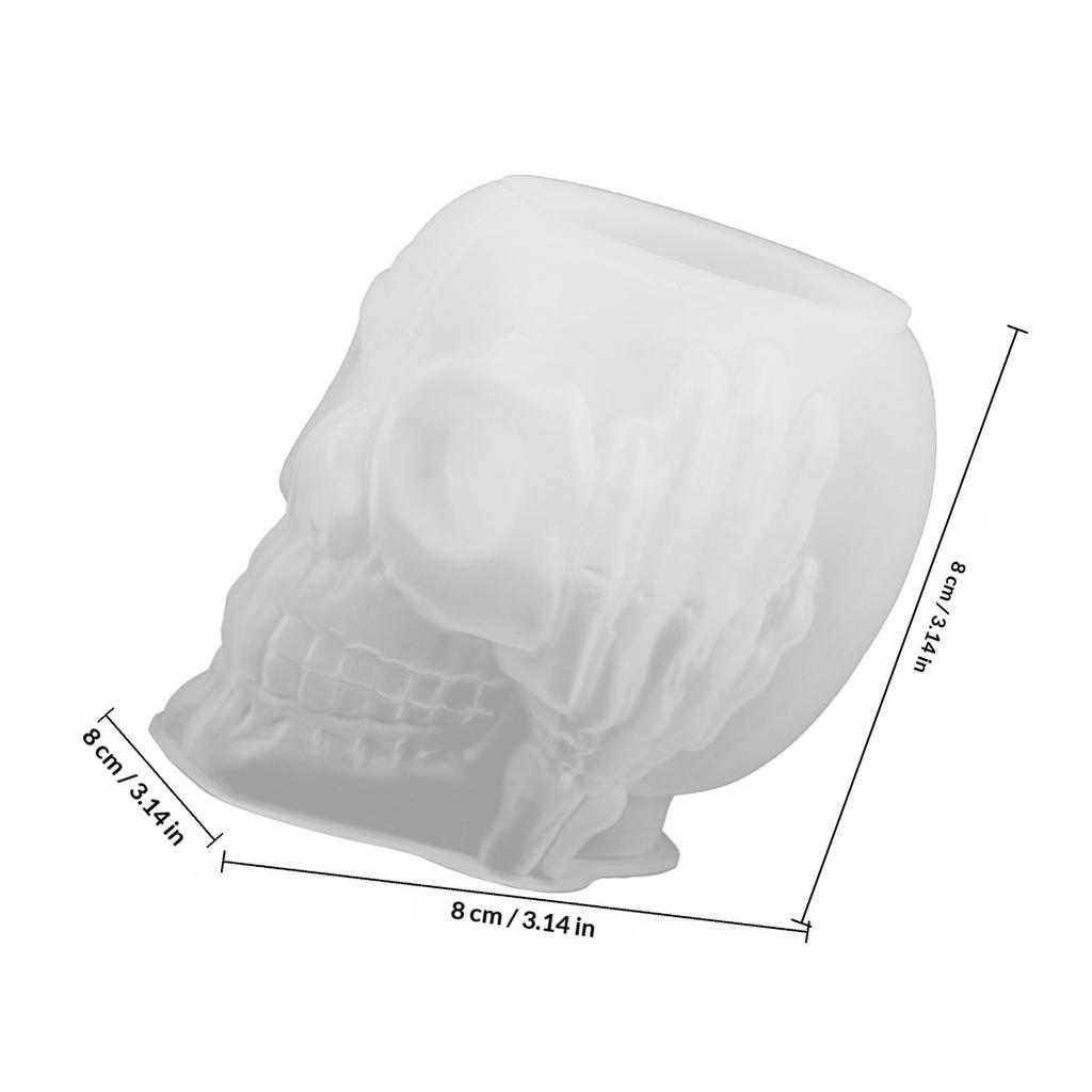 Halloween Skull Shaped Reusable Silicone Mold for DIY Holders Planters Pen Containers Home Decor Crafting Accessories