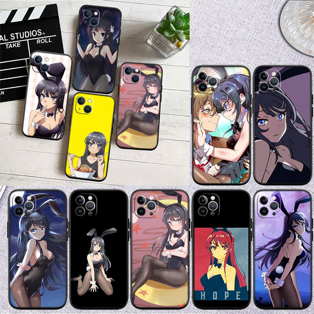 PP12 Bunny Cute Girl Anime Soft Shell Phone Case for iPhone SE X XS XR 11 16E 17 Pro Max Air 8 7 6 6s Plus
