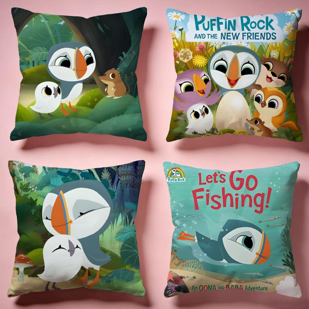 Hot PPuffin Rockiou Cushion Cover Comfortable Durable Pillow Cover MultiScene for Home Office Car Sofa