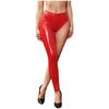 Women Patent Leather Single-leg Pants Back Zip Leggings for Stage Performance Rave Party Music Festival Nightclub