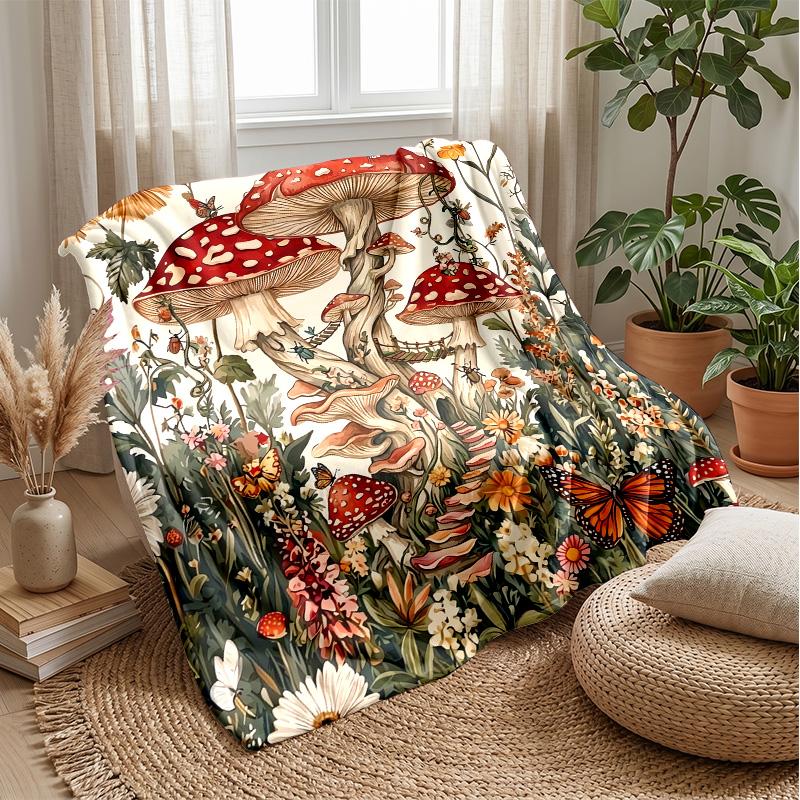 Moonlit Butterfly Magic Theme Blanket Lightweight Warm Flannel Blanket Decorative Throw Blanket for Home Decoration
