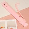 Cartoon Cat Shape Long Hot Water Bag With Soft Short Plush For Warmth And Gift Giving