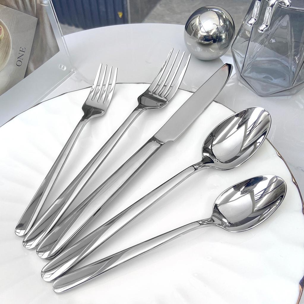 Stainless steel tableware Restaurant Hotel High appearance level thickened Western steak knife, fork and spoon tableware set