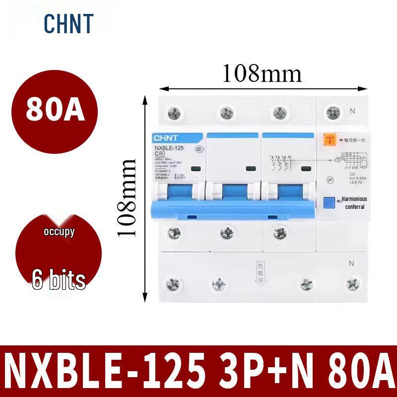 Chint Leakage Protector Circuit Breaker: 2P, 1P3P+N, 4P with Leakage Protection (32A, 20A, 40A, 63A) Air Switch