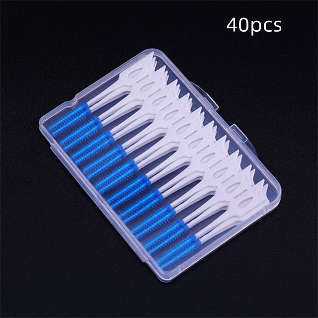 Double Floss Head Dental Silicone Brush Interdental Brush Toothpick