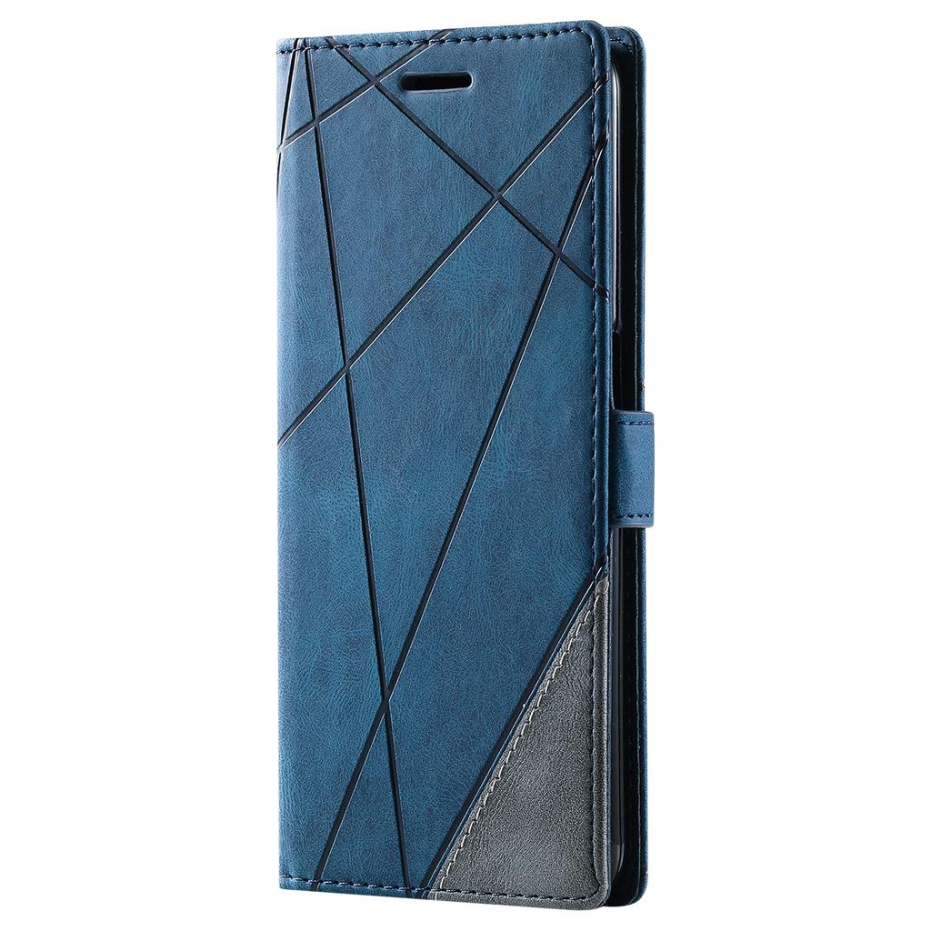 For Samsung Galaxy A53 5G Wallet Case Lines Imprinted Skin-touch Leather Phone Cover