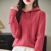 Womens Loose Hooded Long Sleeve Knit Pullover Sweater Casual Top