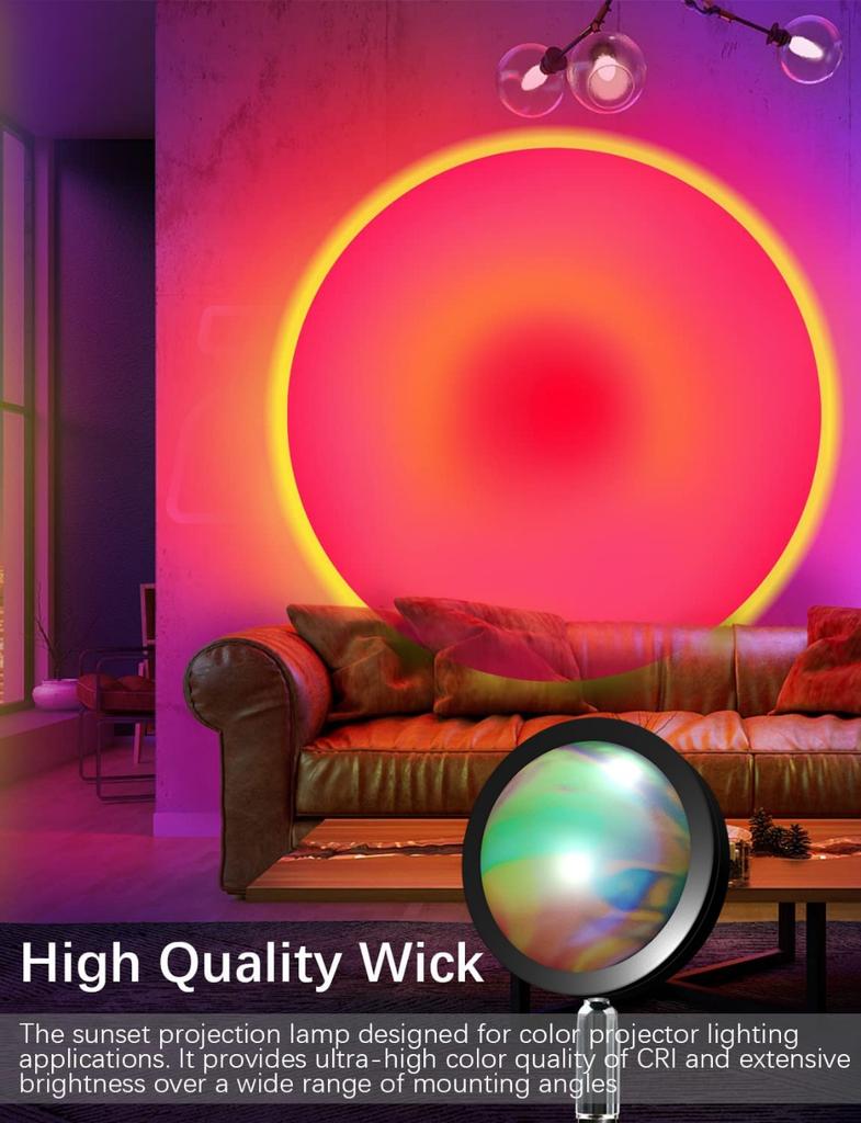 Smart LED Sunset Lamp Colorful Changing Bluetooth App Control Music Sync for Network Broadcast Bedroom Home Decor Rainbow Lamps