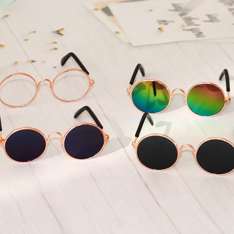 Cat Sunglasses Retro Small Pet Round Metal Glasses Puppy Funny Cosplay Glasses Doll Photo Props Eyewear Costume for Pet