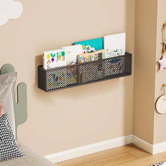 1/2/3Pcs Storage Rack Metal Bookshelf Strong Load-bearing Simple Installation Multipurpose Wall Mount Record Holder Magazine Rack
