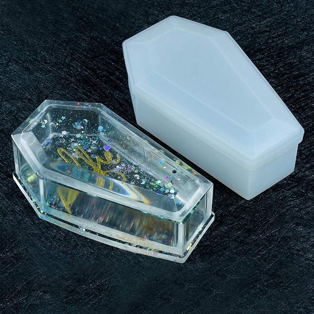 Silicone Clay Tools Resin Making Coffin Mould Resin Casting Mold Container Trinket Storage Box