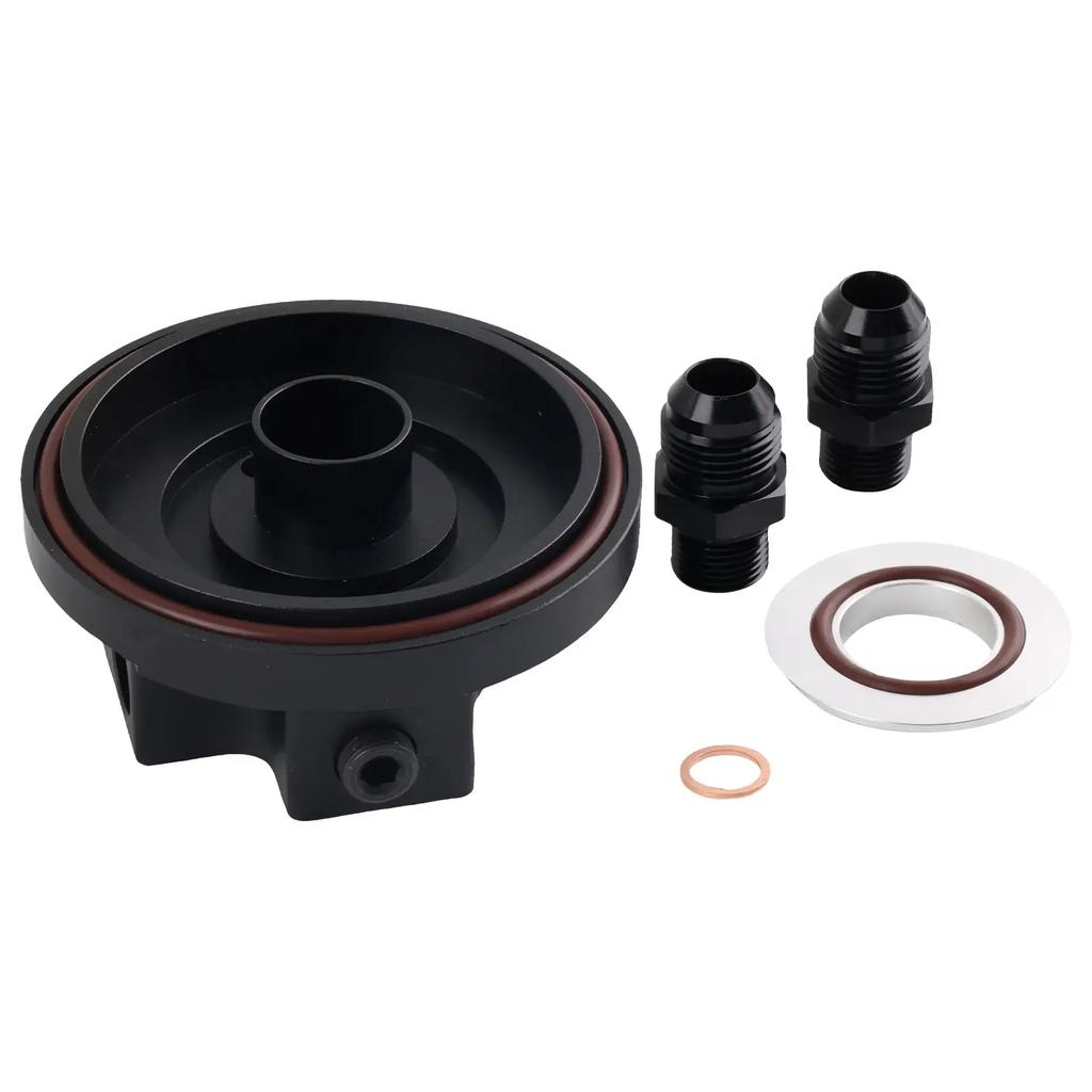 Easy Install Oil Filter Cap With Oil Cooler Fittings for BMW M50 S50 S52 S54 E36 E46 Aluminum Replacement 11421711075