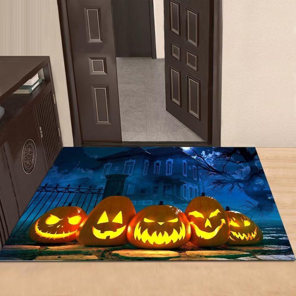 Christmas Door Carpet Floor Mat Halloween Living Room Coffee Table Mat Bathroom Thickened Non-slip Floor Mat