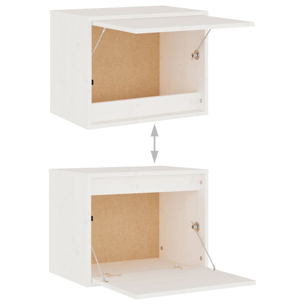 TV Cabinets Set of 4 White Solid Pine Wood