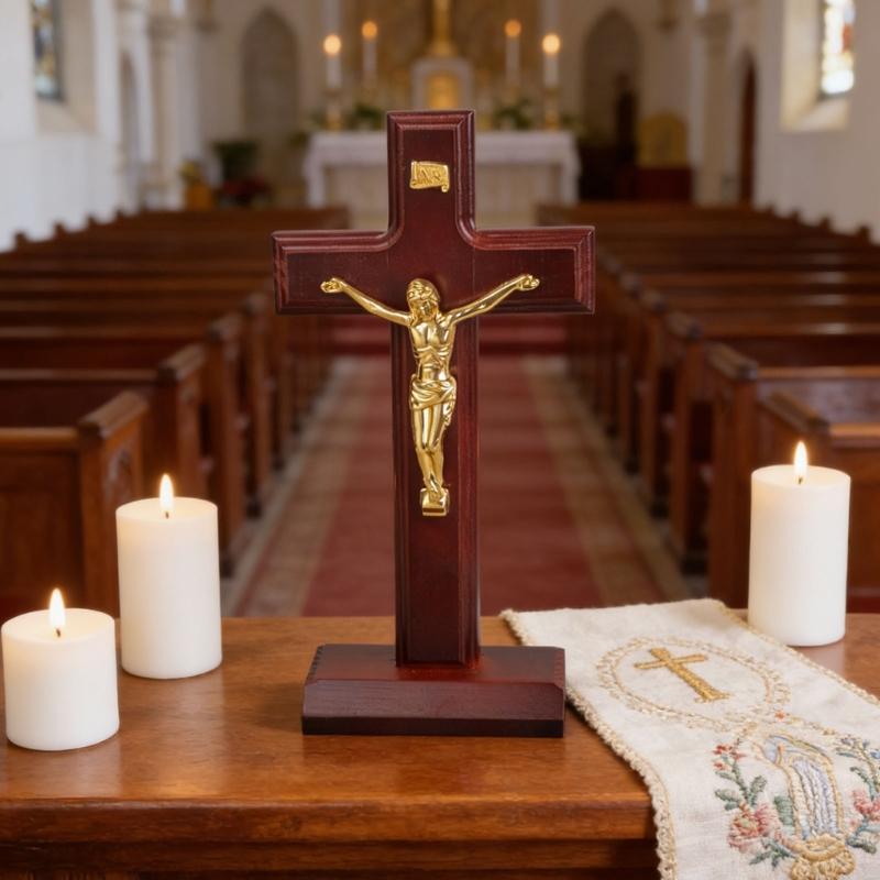 Tabletop Wall Mount Religious Decoration Religious Christian Standing Crucifix Prayer Religious Gift Enduring