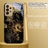 The noble lotus flower For Samsung A 01 52S A04 A05S A10 A12 A13 22 23 24 36 42 M02 Note 10 20Ultra 8 9 Golden glass phone case