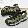 Men's Leather Sandals Summer Outdoor Hiking Shoes Water Wading Anti Slip Toe Wrapped Beach Shoes Size 38-45